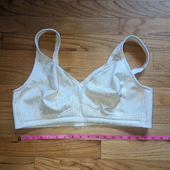 42C Nude Floral Jacquard Women's Minimizer Bra Full Coverage Non Padded Wirefree - Picture 7 of 13